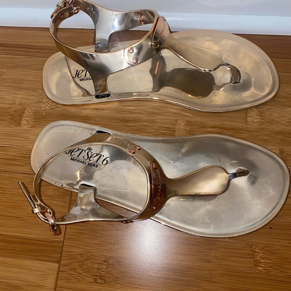 Rose Gold Michael Kors sandals - size 6 - brand new never worn